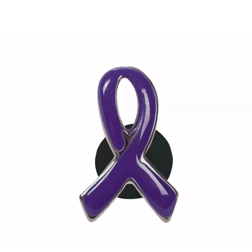 12 Pins Purple Ribbon Tac Pin Cancer Awareness Event Giveaways Relay for Life
